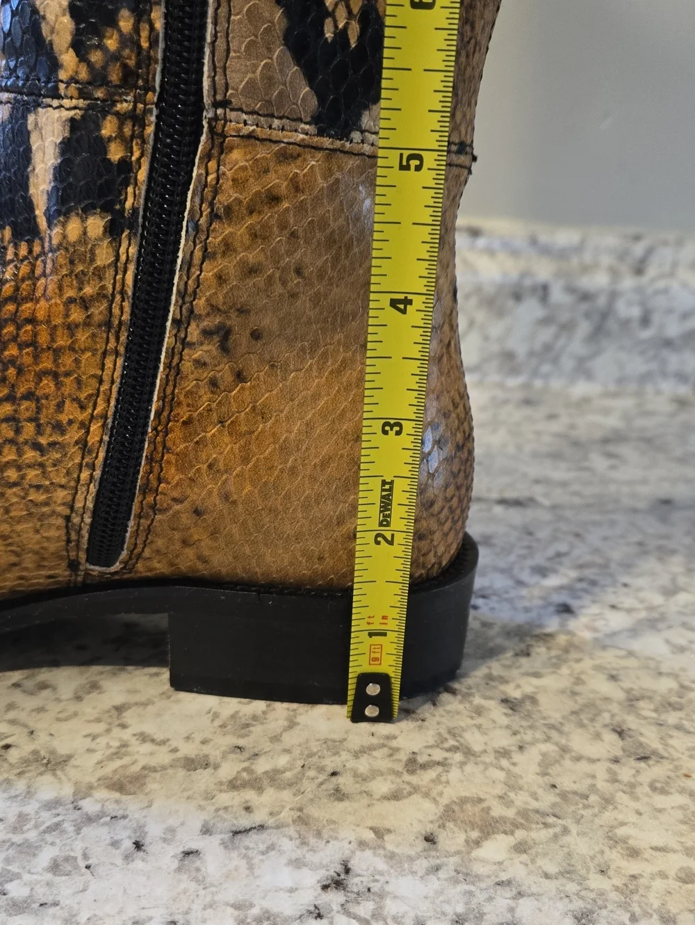 Aquatalia Italian Weatherproof Black & Camel Snake Leather Boots